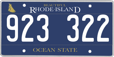 RI license plate 923322