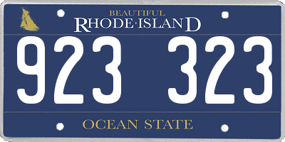 RI license plate 923323