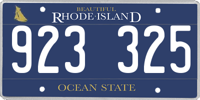 RI license plate 923325