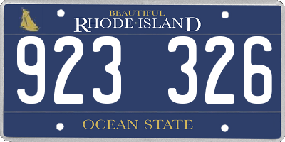 RI license plate 923326