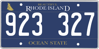 RI license plate 923327
