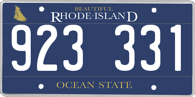 RI license plate 923331