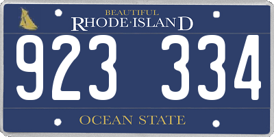 RI license plate 923334