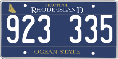 RI license plate 923335