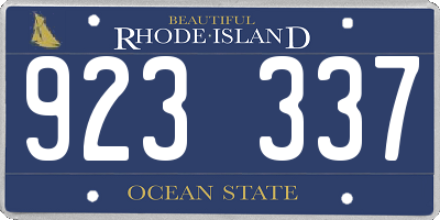 RI license plate 923337