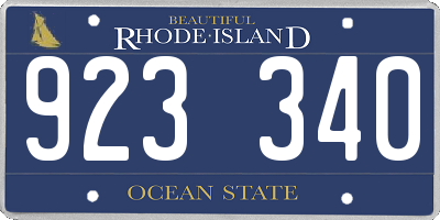 RI license plate 923340