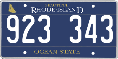 RI license plate 923343