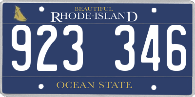 RI license plate 923346