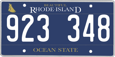 RI license plate 923348