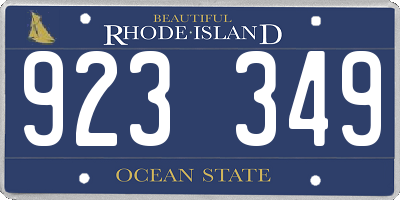 RI license plate 923349