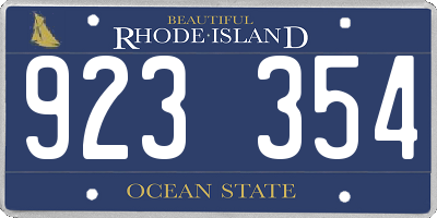 RI license plate 923354