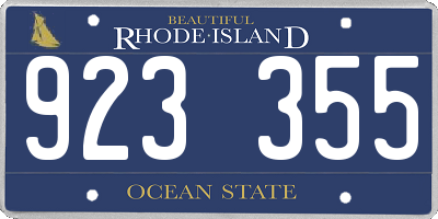 RI license plate 923355