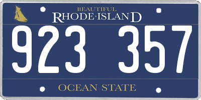 RI license plate 923357