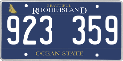 RI license plate 923359
