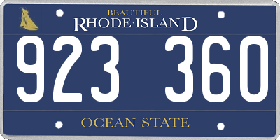 RI license plate 923360