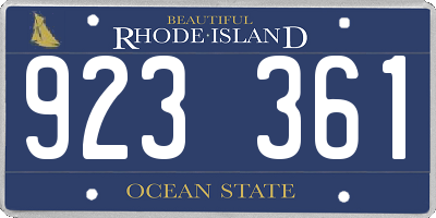 RI license plate 923361