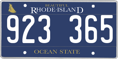 RI license plate 923365