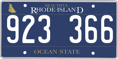 RI license plate 923366