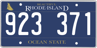 RI license plate 923371