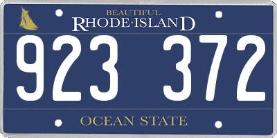 RI license plate 923372