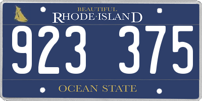 RI license plate 923375