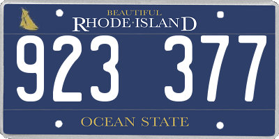 RI license plate 923377