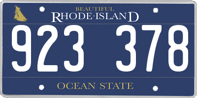 RI license plate 923378