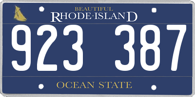 RI license plate 923387