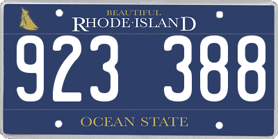 RI license plate 923388
