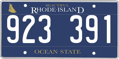 RI license plate 923391