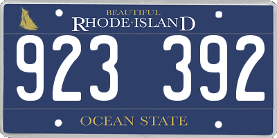 RI license plate 923392