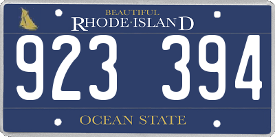 RI license plate 923394