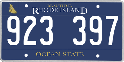 RI license plate 923397