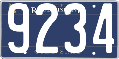 RI license plate 9234