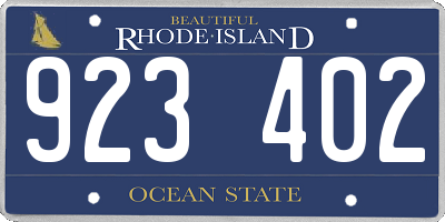 RI license plate 923402