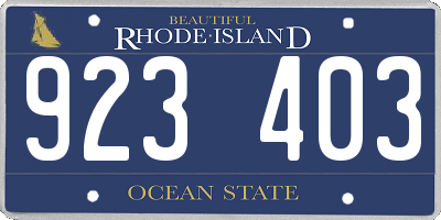 RI license plate 923403