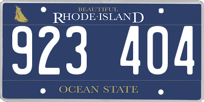 RI license plate 923404