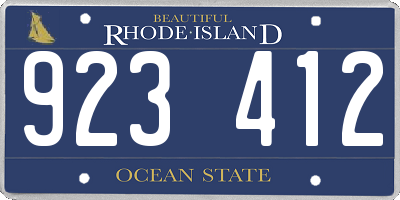 RI license plate 923412
