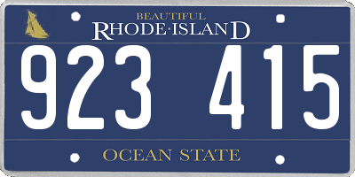 RI license plate 923415