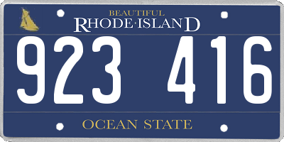RI license plate 923416