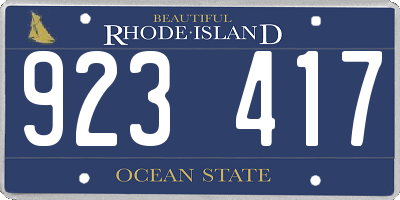 RI license plate 923417