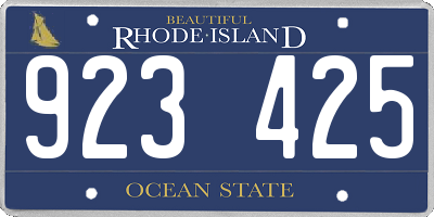 RI license plate 923425