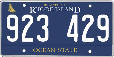 RI license plate 923429
