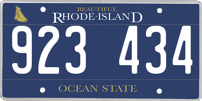 RI license plate 923434