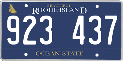 RI license plate 923437
