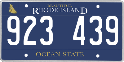 RI license plate 923439