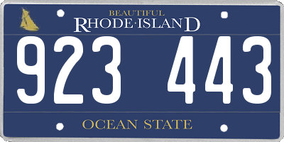 RI license plate 923443