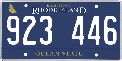 RI license plate 923446
