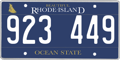 RI license plate 923449