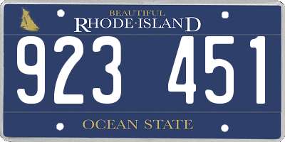 RI license plate 923451
